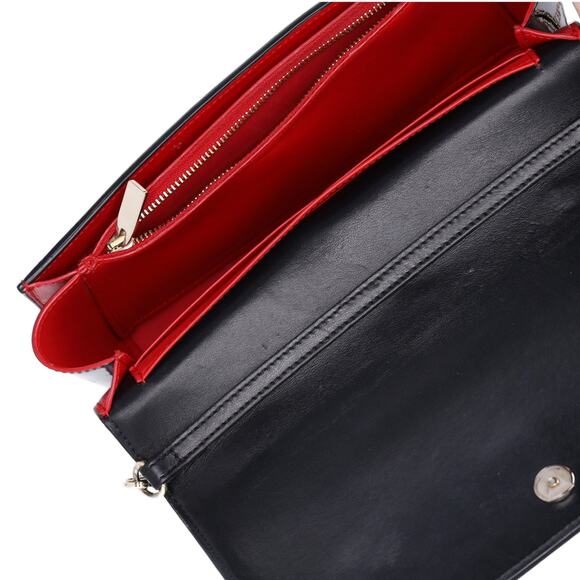Christian Louboutin Paloma Clutch Crossbody Black Red Leather - Picture 6 of 7